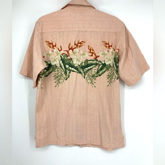 Caribbean Men’s Silk Blend Flower Shirt Size S - Picture 2 of 8